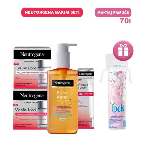 Neutrogena Bakım Seti 5, Makyaj Pamuğu Hediyeli