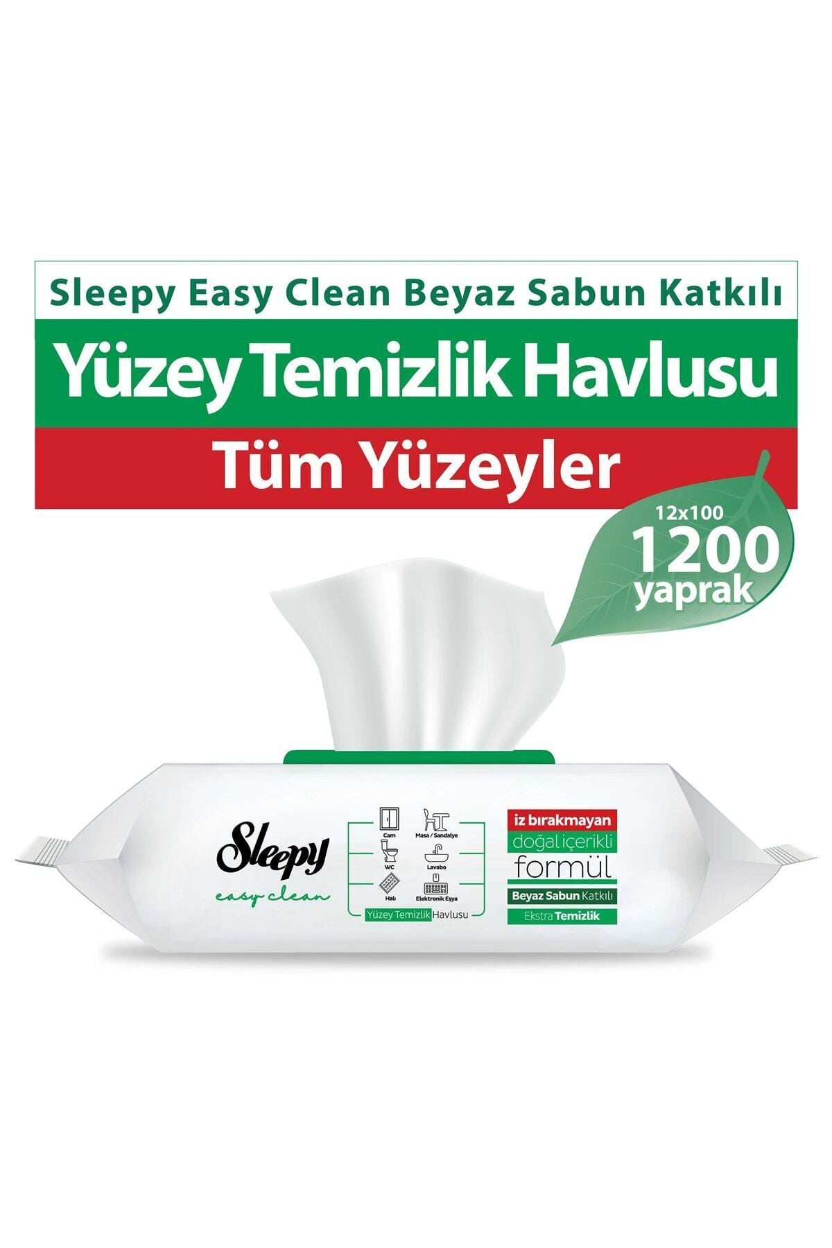 Sleepy Easy Clean Yüzey Temizlik Havlusu 100 Yaprak X 12 Adet