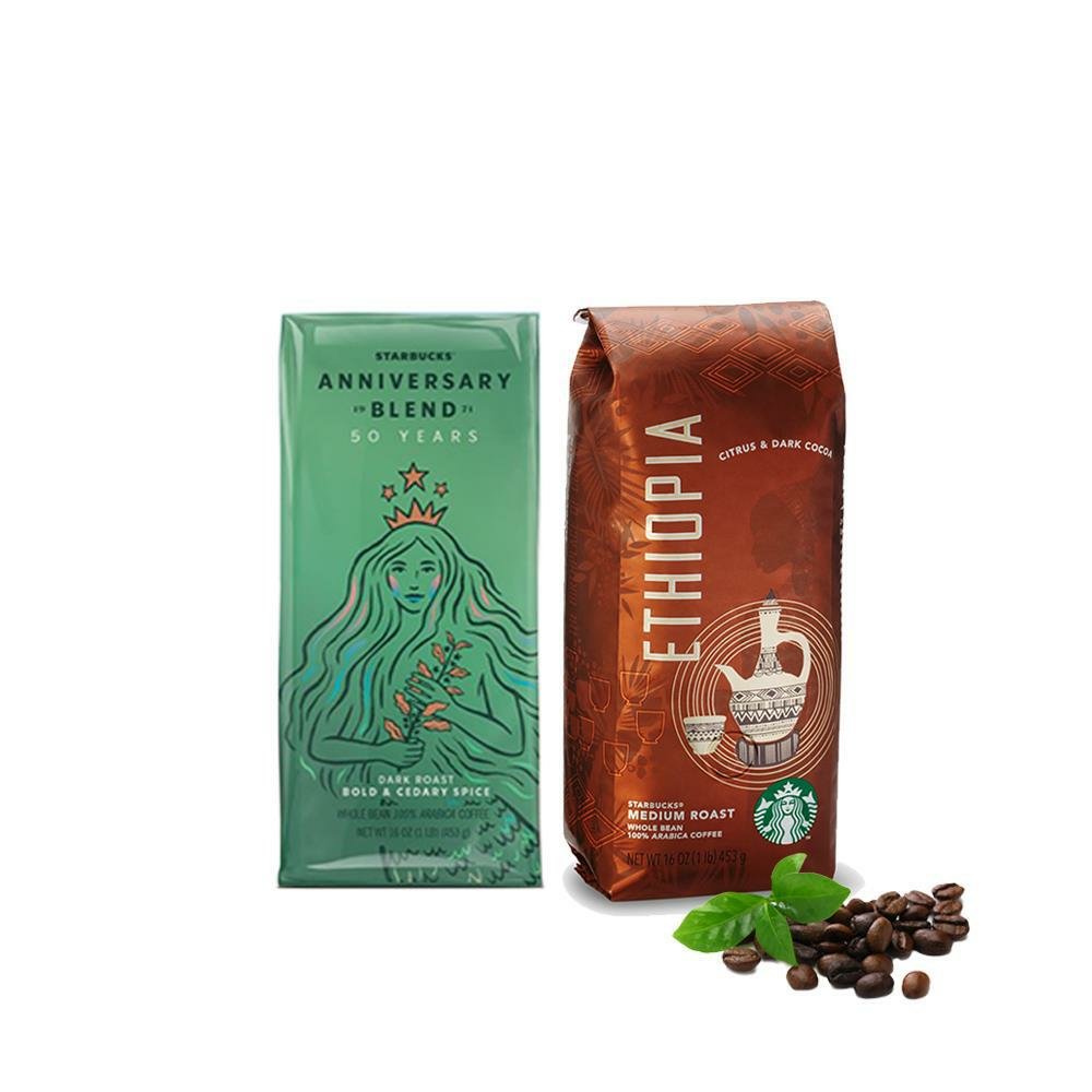 Düvenci Toptan Starbucks Anniversary Blend ve Ethiopia Çekirdek Kahve 250 Gram 2 Adet