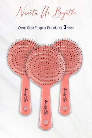 Nascita Üç Boyutlu Oval Saç Fırçası Pembe x 3 Adet