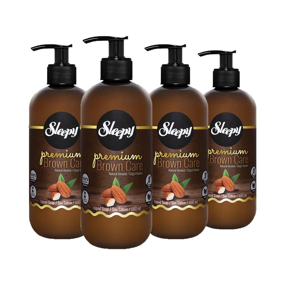 Sleepy Premium Brown Care Sıvı Sabun Badem 500 ml x 4
