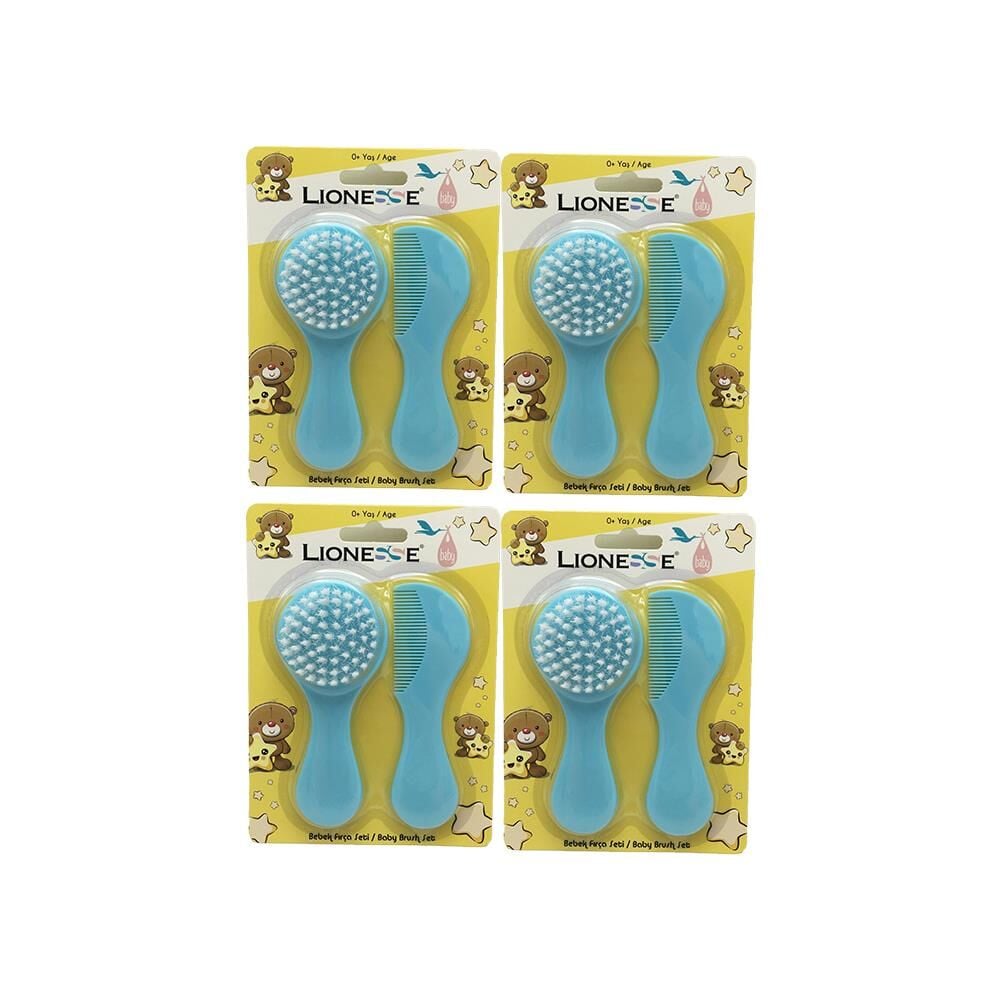 Tarko Lionesse Fırça Tarak Seti - Mavi x 4