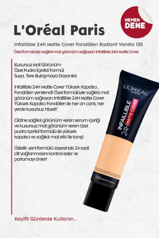 Loreal Paris Infaillible 24H Matte Cover Fondöten Radiant Vanilla 135