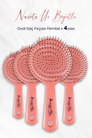 Nascita Üç Boyutlu Oval Saç Fırçası Pembe x 4 Adet
