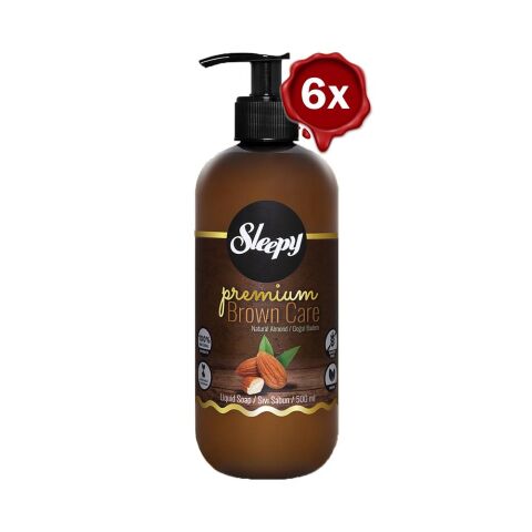 Sleepy Premium Brown Care Sıvı Sabun Badem 500 ml x 6