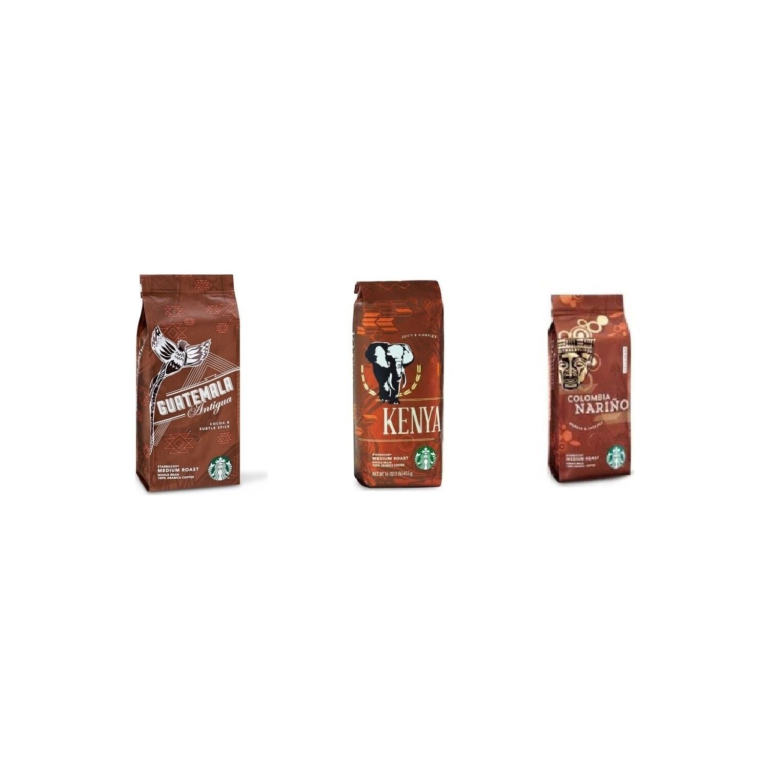 Starbucks Guatemala - Kenya - Colombia 3lü Çekirdek Filtre Kahve Paketi 250X3 750 GR