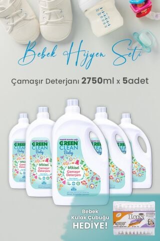 Green Clean Baby Bitkisel Çamaşır Deterjanı Lavanta Yağlı 2750 ml x 5 Adet ve Hediyeli