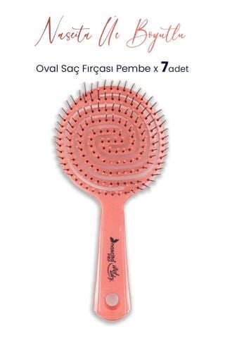 Nascita Üç Boyutlu Oval Saç Fırçası Pembe x 7 Adet