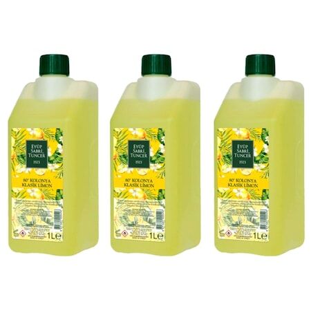 Eyüp Sabri Tuncer Klasik Limon Kolonyası Yedek Şişe 1 Litre x 3