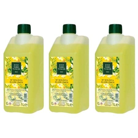 Eyüp Sabri Tuncer Klasik Limon Kolonyası Yedek Şişe 1 Litre x 3