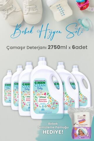 Green Clean Baby Bitkisel Çamaşır Deterjanı Lavanta Yağlı 2750 ml x 6 Adet ve Hediyeli