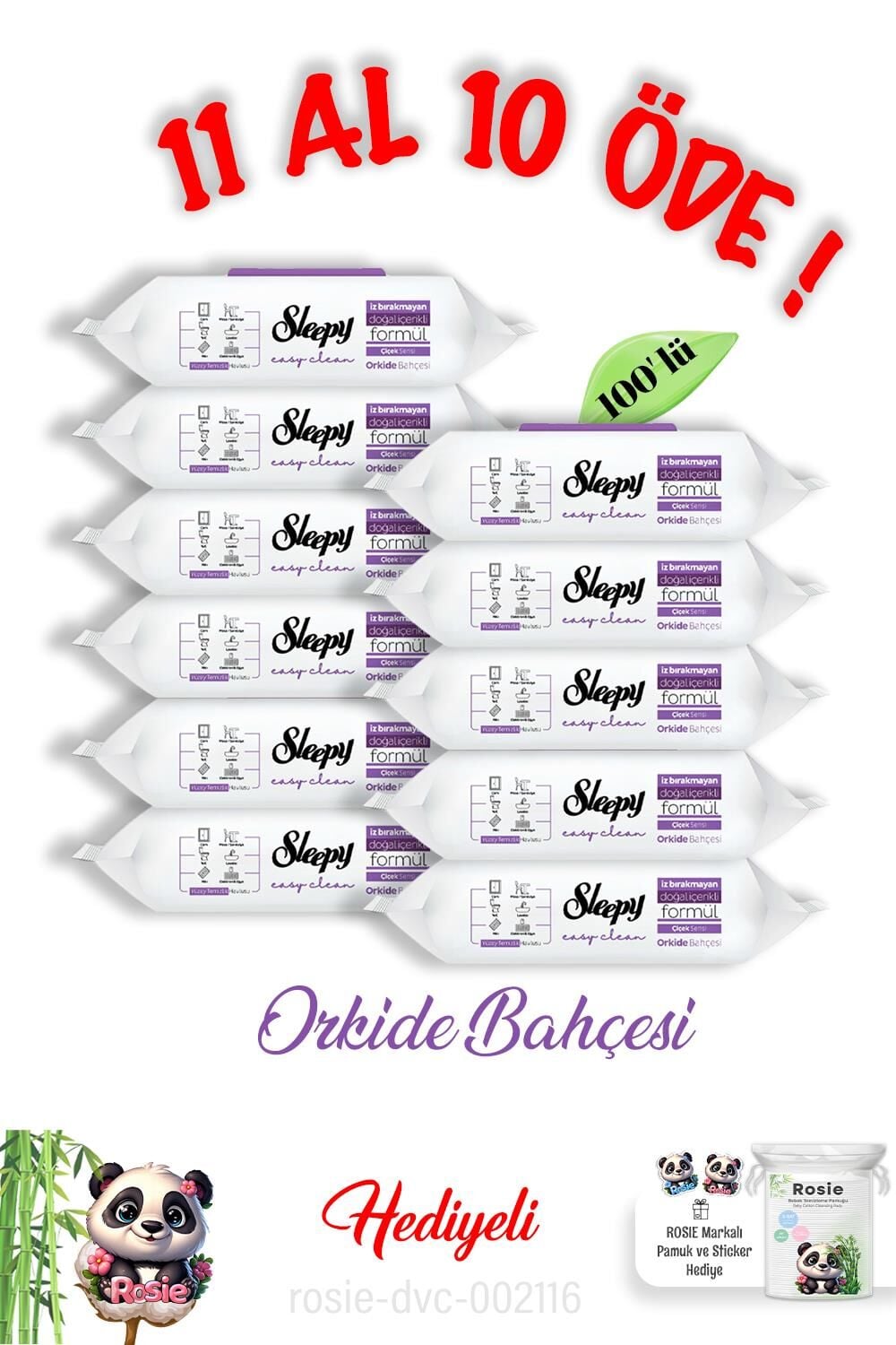 Sleepy 100' lü Orkide Bahçesi 11 Al 10 Öde ve Rosie Pamuk