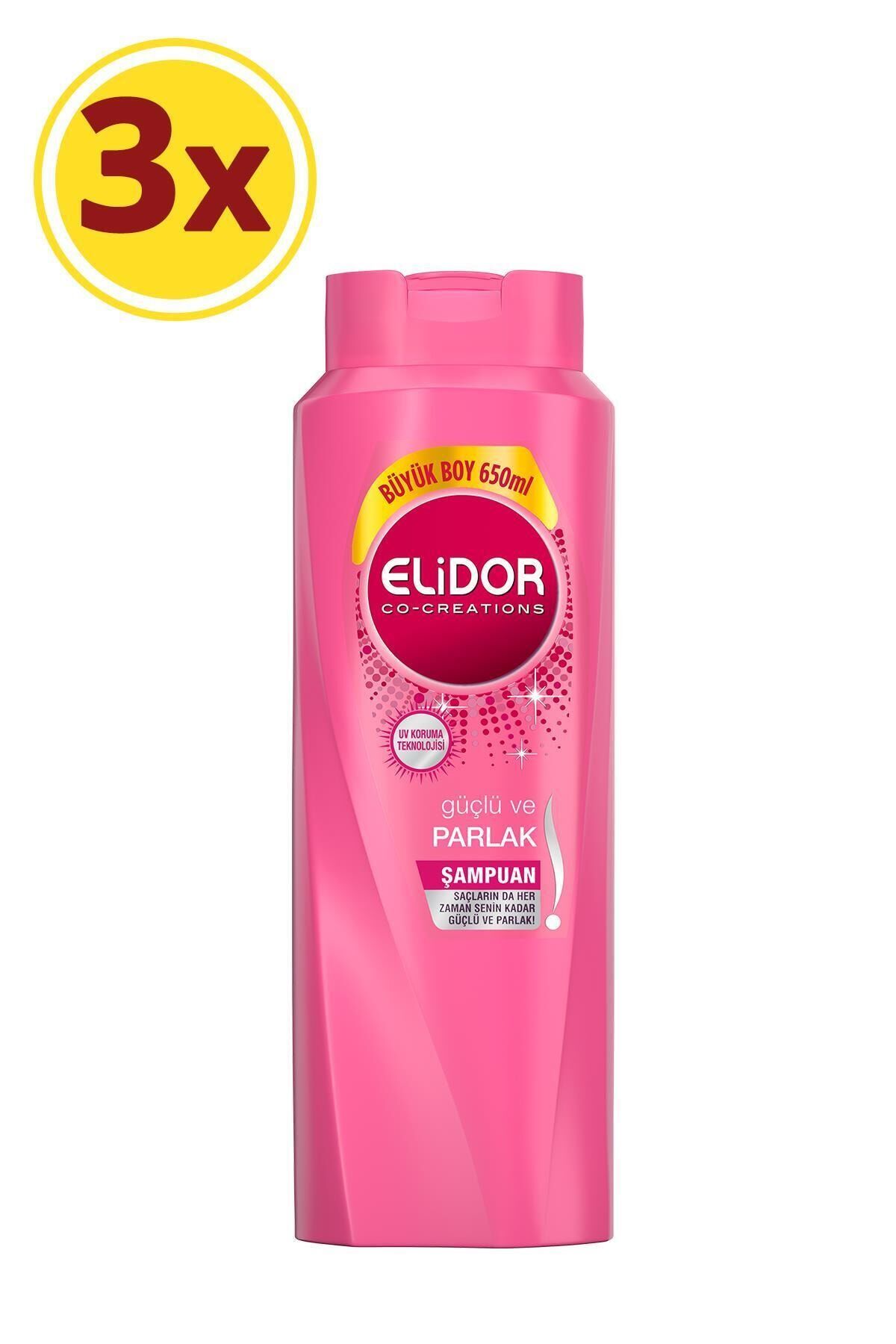 Elidor Güçlü Ve Parlak Şampuan 650 Ml X 3 Adet