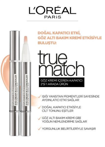 3 Adet Loreal Paris Göz Kremi İçeren Kapatıcı Ivory Beige 1-2D ve ROSIE