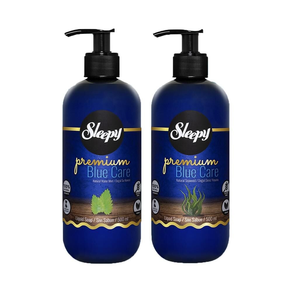 Sleepy Premium Blue Care Sıvı Sabun Su Nanesi ve Deniz Yosunu 500 ml