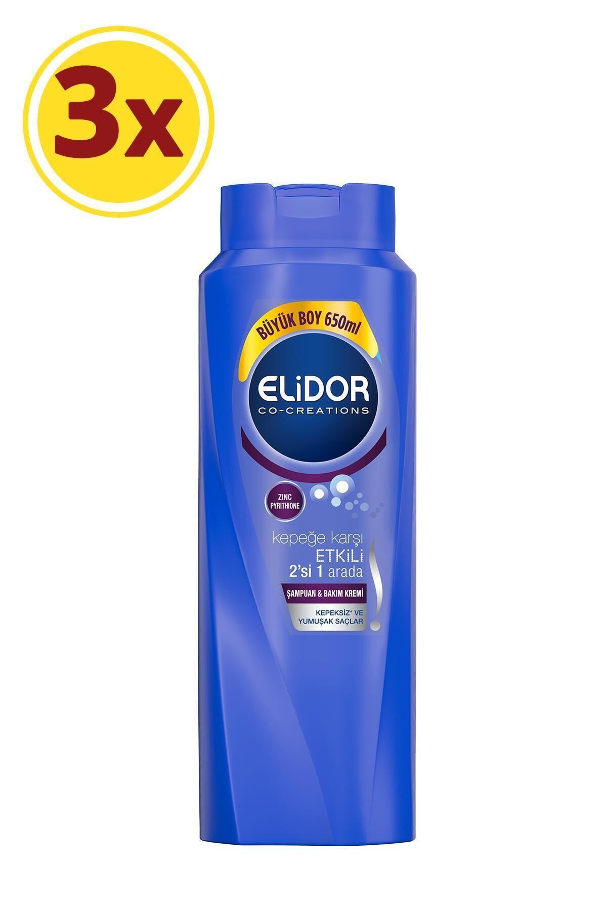 Elidor 2'si 1 Arada Kepeğe Karşı Etkili Şampuan 650 Ml x 3 Adet