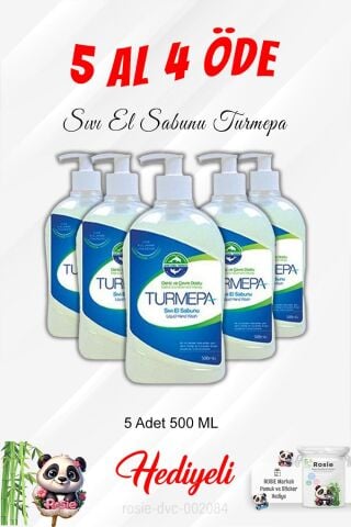 Turmepa 500 ML Sıvı Sabun 5 Al 4 Öde ve Rosie Pamuk