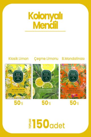 Eyüp Sabri Tuncer Kolonyalı Mendil Seti 150 Adet