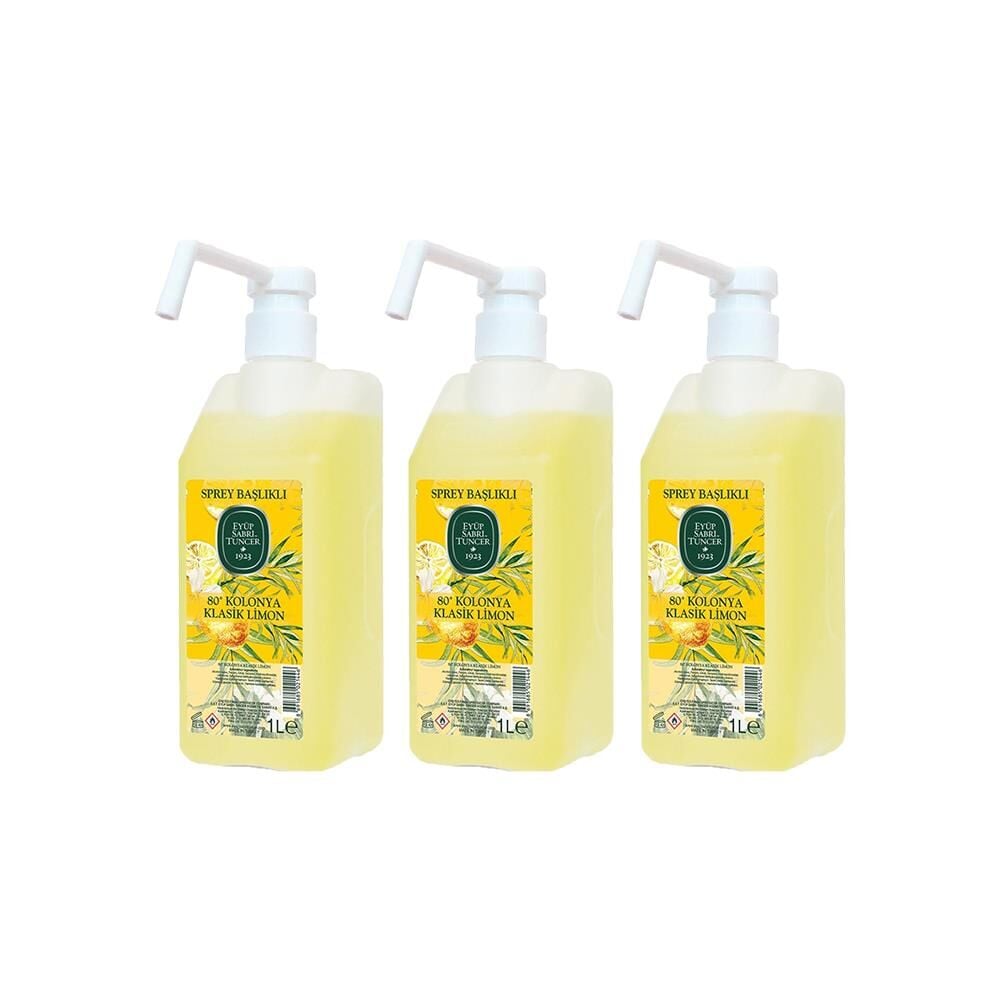 Eyüp Sabri Tuncer Klasik Limon Kolonyası Sprey Başlıklı 1 lt x 3