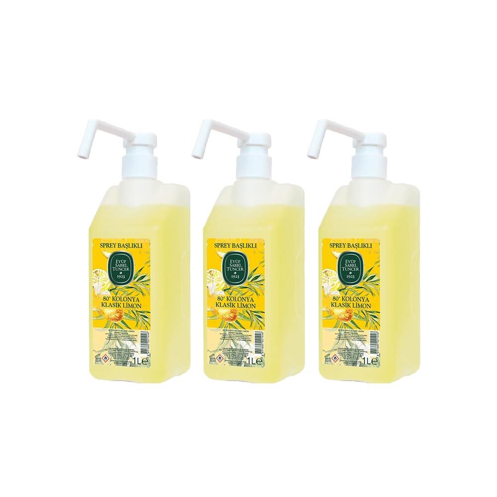 Eyüp Sabri Tuncer Klasik Limon Kolonyası Sprey Başlıklı 1 lt x 3