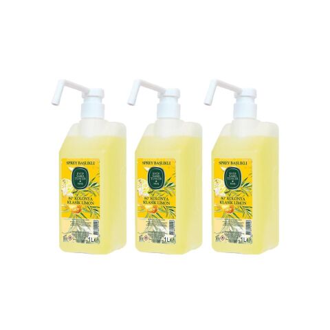 Eyüp Sabri Tuncer Klasik Limon Kolonyası Sprey Başlıklı 1 lt x 3