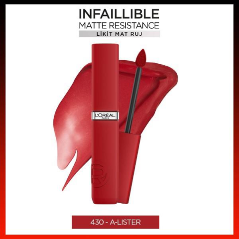 3 Adet Loreal Paris Infaillible Matte Resistance Likit Mat Ruj - 430 A-Lister ve ROSIE