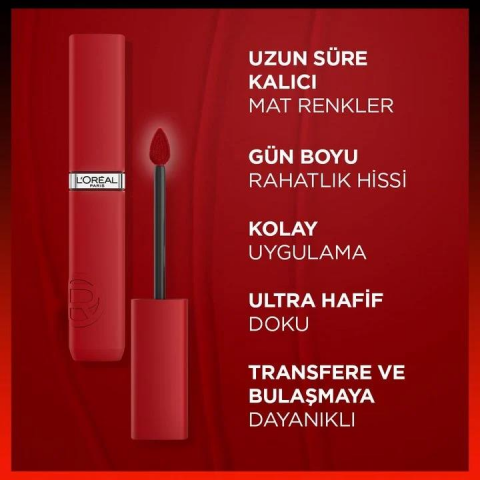 3 Adet Loreal Paris Infaillible Matte Resistance Likit Mat Ruj - 430 A-Lister ve ROSIE