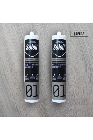 Selsil Genel Amaçlı Silikon Şeffaf 280 Gr 2 Adet