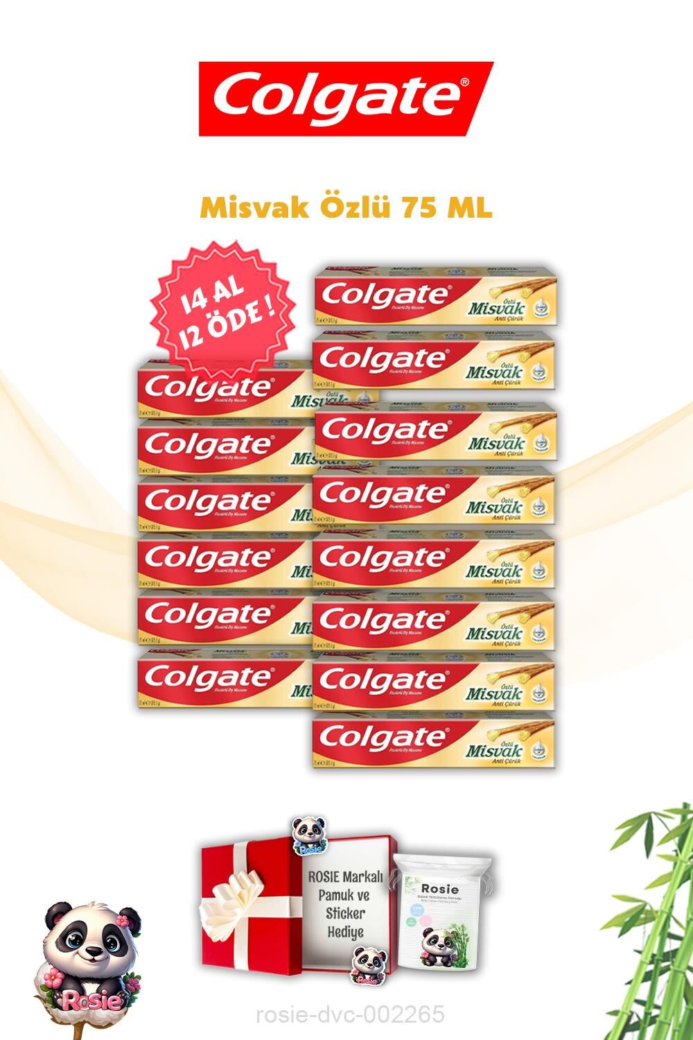 Diş Macunu  Misvak Özlü 14 AL 12 ÖDE Colgate ve Rosie