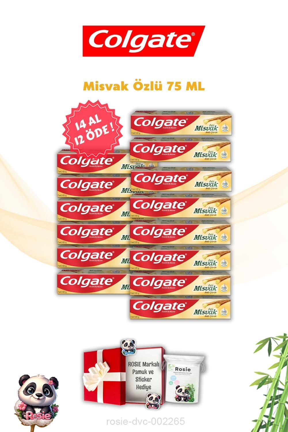 Diş Macunu  Misvak Özlü 14 AL 12 ÖDE Colgate ve Rosie