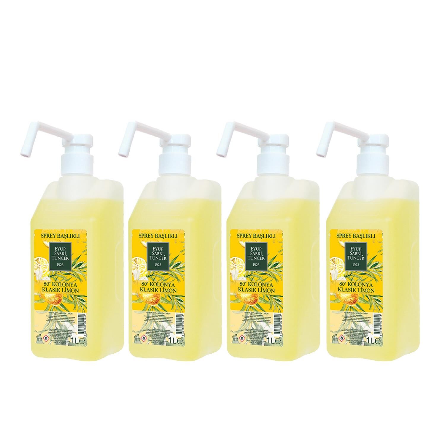 Eyüp Sabri Tuncer Klasik Limon Kolonyası Sprey Başlıklı 1 lt x 4 Adet