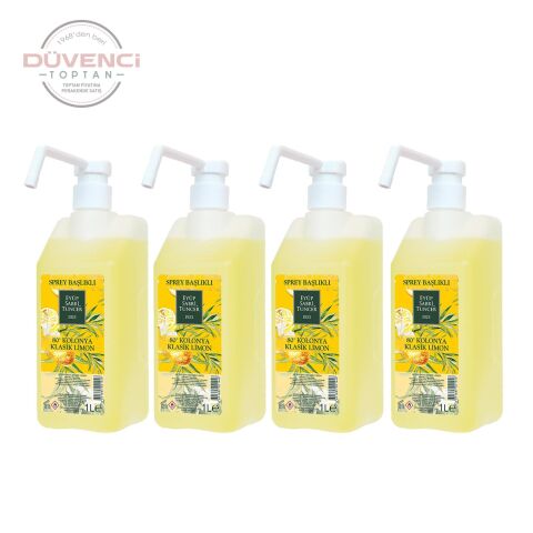 Eyüp Sabri Tuncer Klasik Limon Kolonyası Sprey Başlıklı 1 lt x 4 Adet