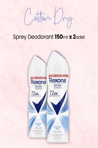 Rexona Kadın Sprey Deodorant Cotton Dry 150 ml x 2 Adet