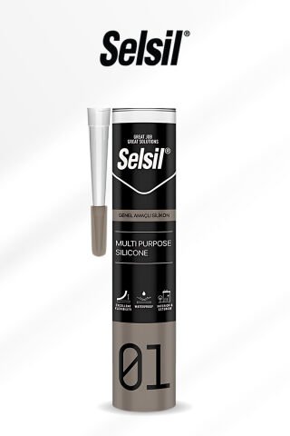 Selsil 280GR Şeffaf Silikon Mastik, Su Geçirmez Yapıştırıcı ve Dolgu, Esnek Sızdırmazlık