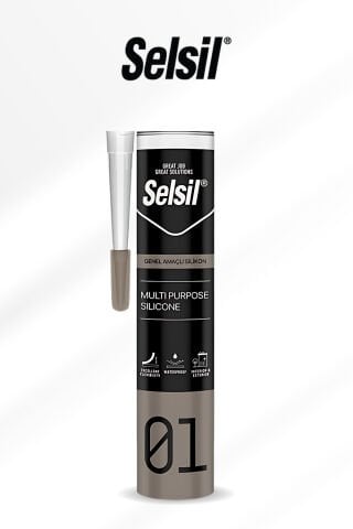 Selsil 280GR Şeffaf Silikon Mastik, Su Geçirmez Yapıştırıcı ve Dolgu, Esnek Sızdırmazlık