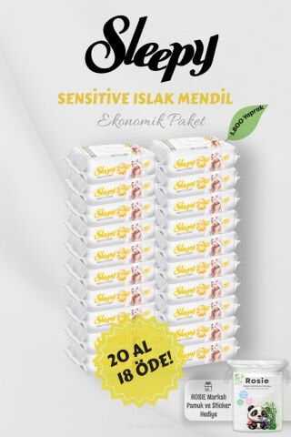 Sleepy 20 AL 18 Öde Sensitive 90' lı Islak Mendil ve ROSIE