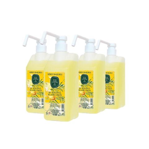 Eyüp Sabri Tuncer Klasik Limon Kolonyası Sprey Başlıklı 1 lt x 4