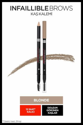 3 Adet Loreal Paris Infaillible Brow 12H 7.0 Blonde Definer Pencil  Kaş Kalemi ve ROSIE