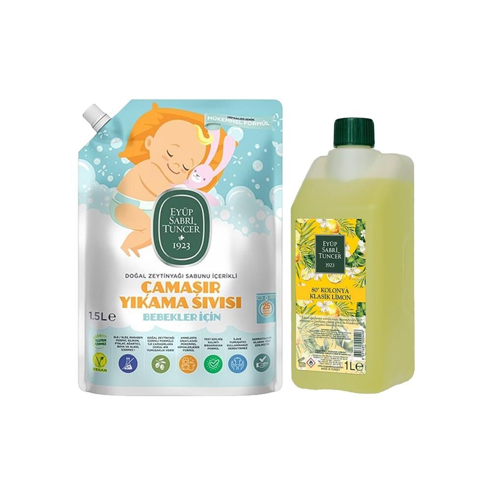 Eyüp Sabri Tuncer Kolonya Klasik Limon Yedek Şişe ve Bebek Çamaşır Deterjanı