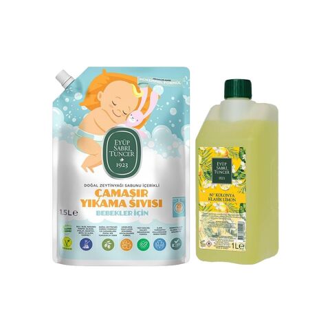 Eyüp Sabri Tuncer Kolonya Klasik Limon Yedek Şişe ve Bebek Çamaşır Deterjanı