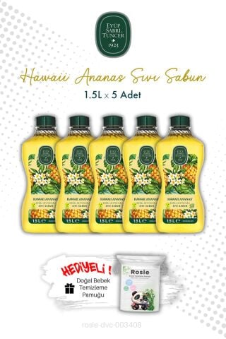 Hawaii Ananas 1.5L Sıvı Sabun X 5 ve ROSIE