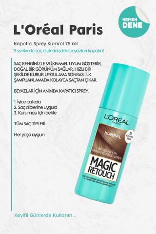 Loreal Paris Kapatıcı Sprey Kumral 75 ml