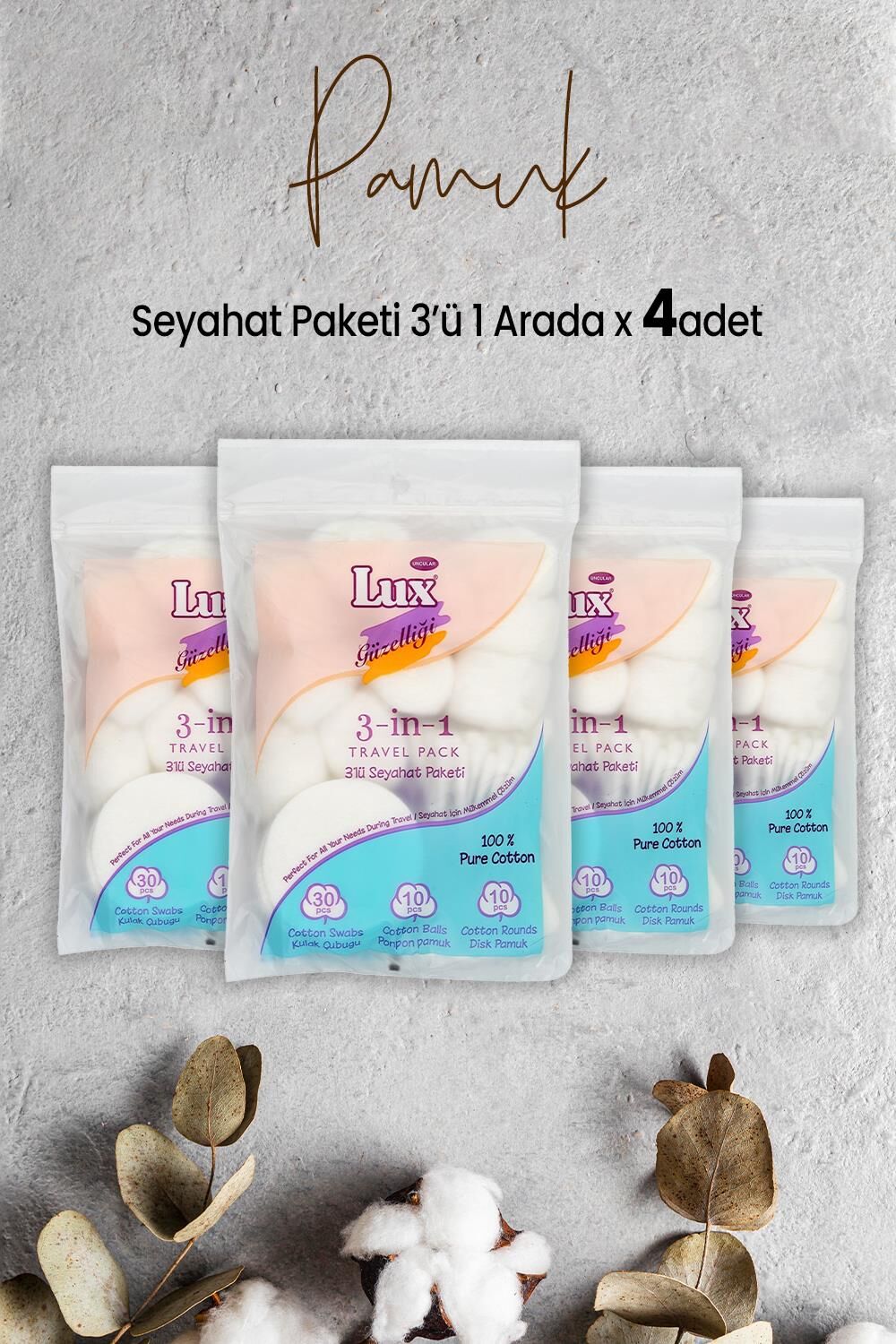 Lux 3' lü Seyahat Paketi x 4 Adet