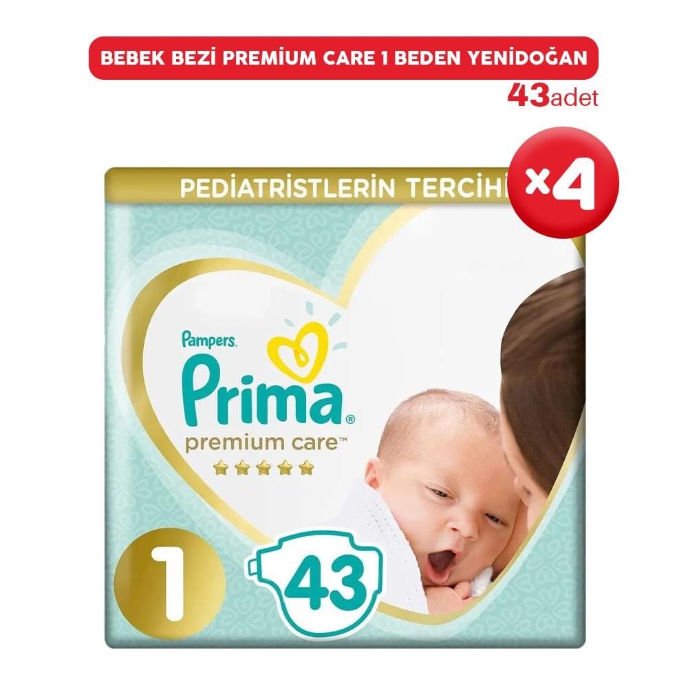 Prima Bebek Bezi Premium Care 1 Beden Yenidoğan 43 Adet x 4