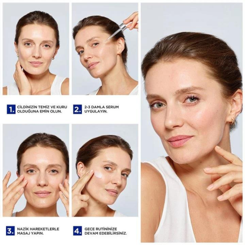 3 Adet Loreal Paris Revitalift Lazer Saf Retinol Gece Serumu 30 ml ve ROSIE