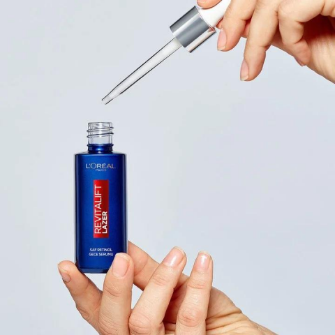 3 Adet Loreal Paris Revitalift Lazer Saf Retinol Gece Serumu 30 ml ve ROSIE