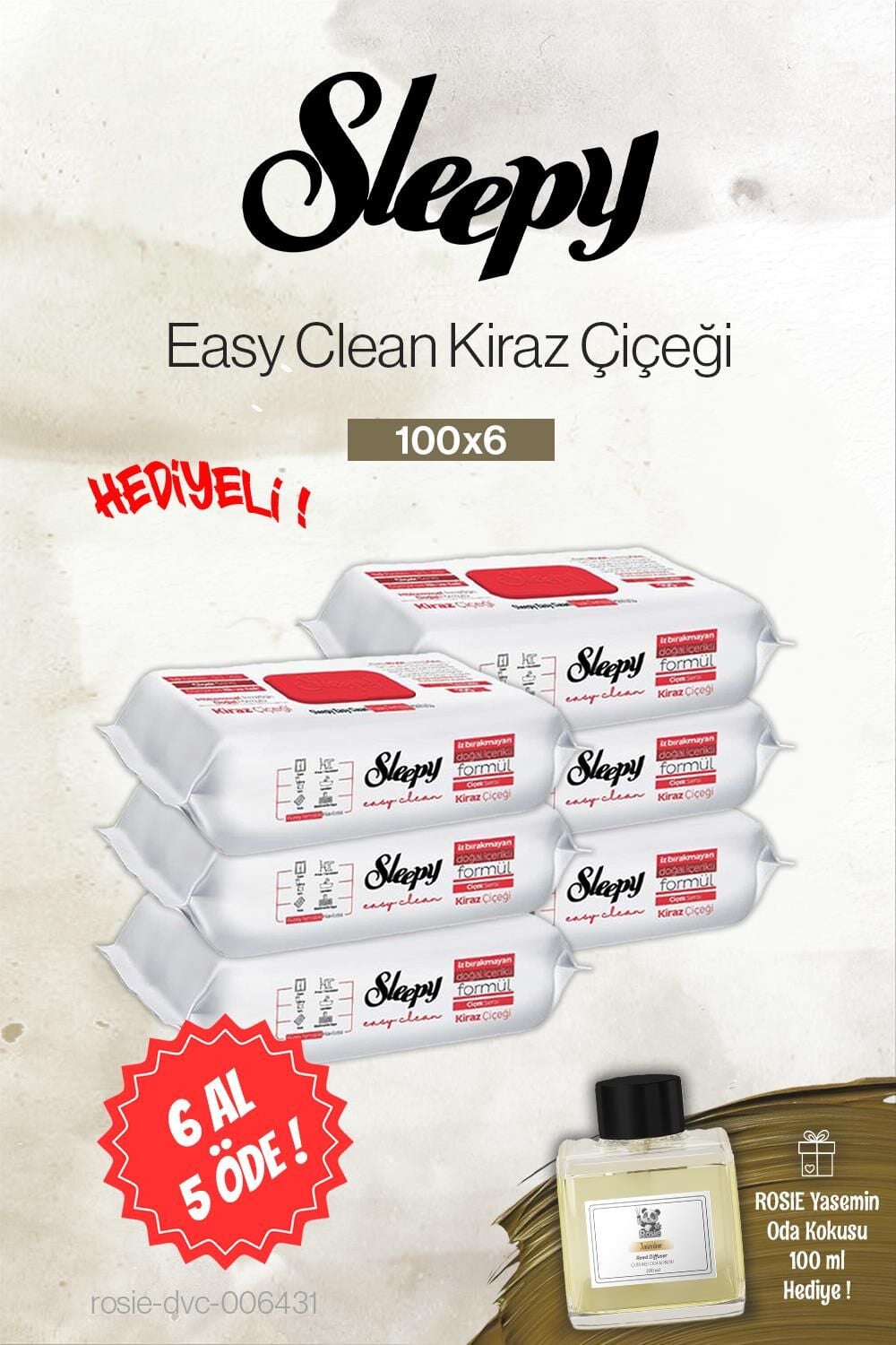 Sleepy 100'lü Kiraz Çiçeği 6 AL 5 ÖDE, Rosie Yasemin Oda Kokusu