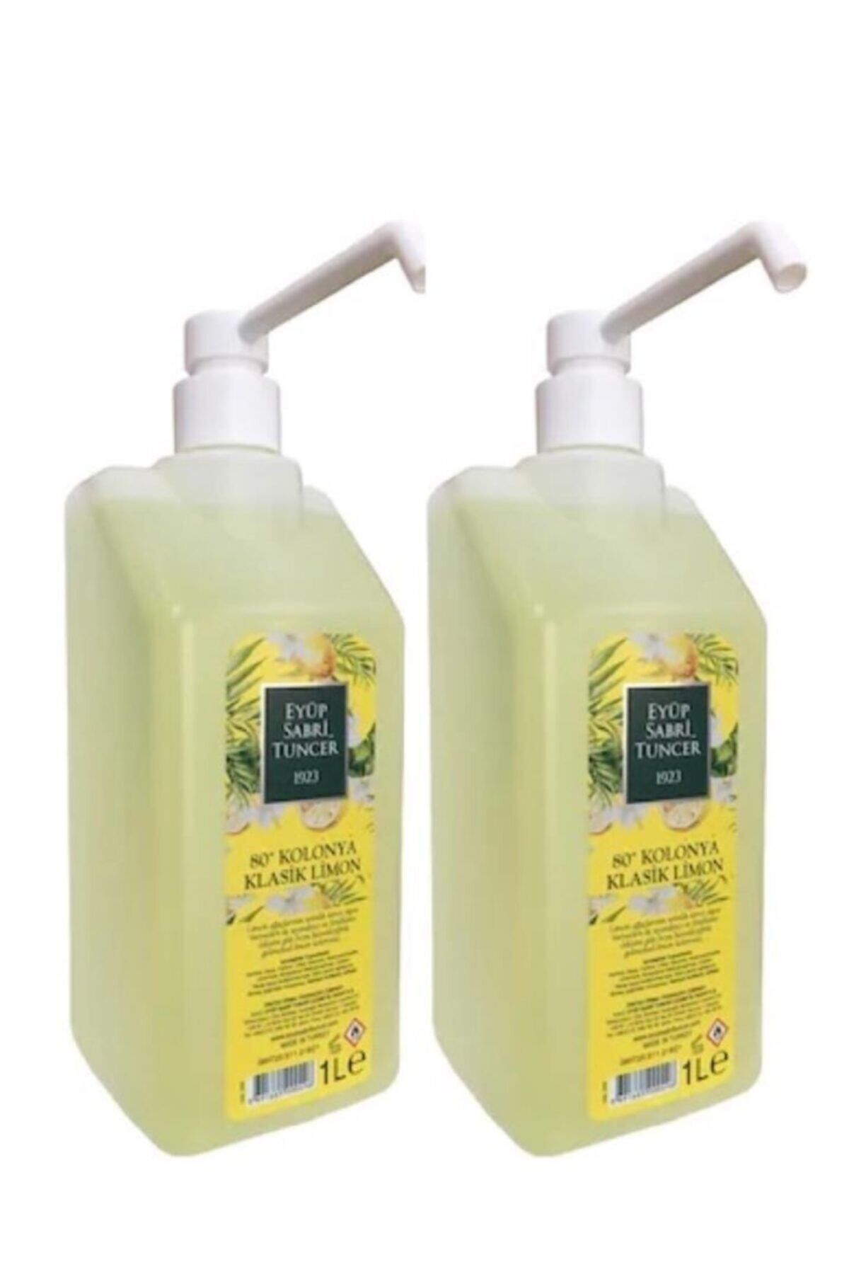 Eyüp Sabri Tuncer 80° Pompalı Limon Kolonyası 1 L X 2 Adet