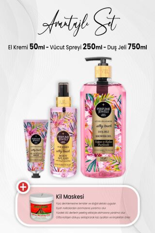 Eyüp Sabri Tuncer Silky Touch Krem 50 ml, Body Splash 250 ml, Duş Jeli 750 ml ve Kil Maskesi