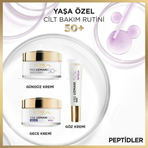 3 Adet Loreal Paris Kırışıklık Karşıtı Yenileyici Göz Kremi 50 Yaş+ 15 ml ve ROSIE